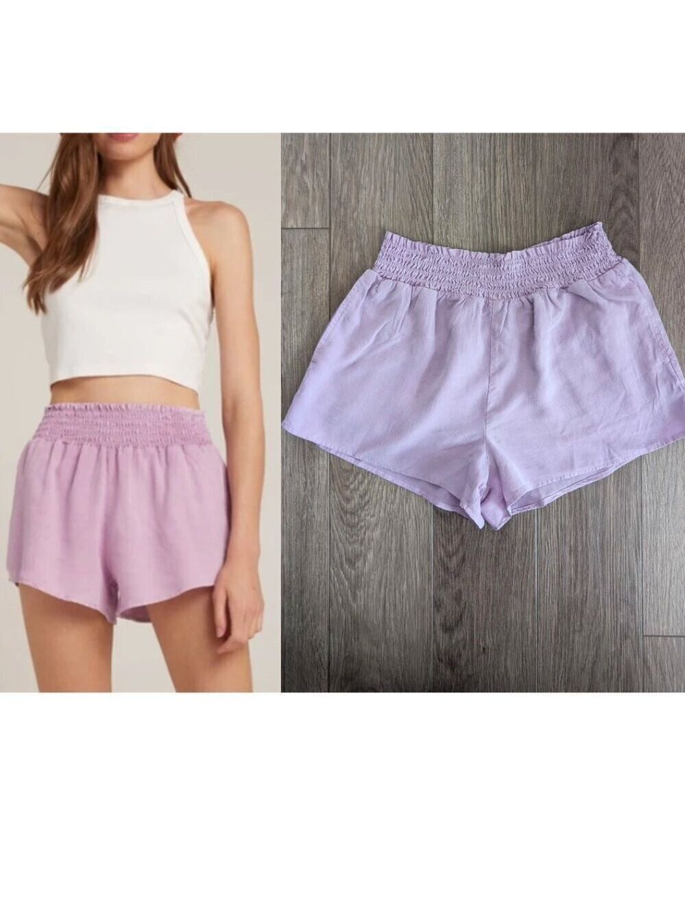 NEW Bella Dahl | Smocked Waist Tencel Short In Orchid Blush